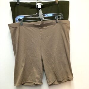 H&M Biker Shorts Bundle (2) XXL Green Tan Workout Gym Sporty Loungewear Casual